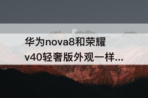 华为nova8和荣耀v40轻奢版外观一样吗