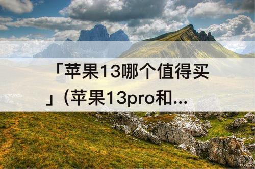 「苹果13哪个值得买」(苹果13pro和苹果13哪个值得买)