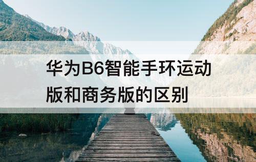 华为B6智能手环运动版和商务版的区别