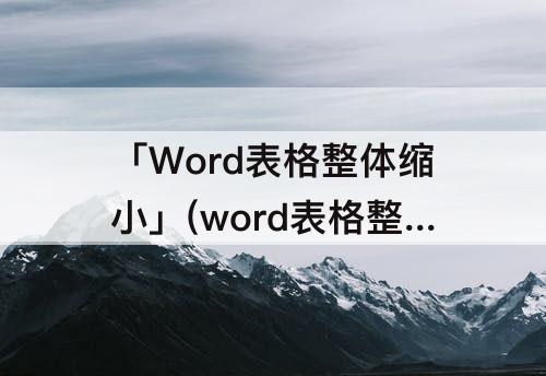 「Word表格整体缩小」(word表格整体缩小打印)