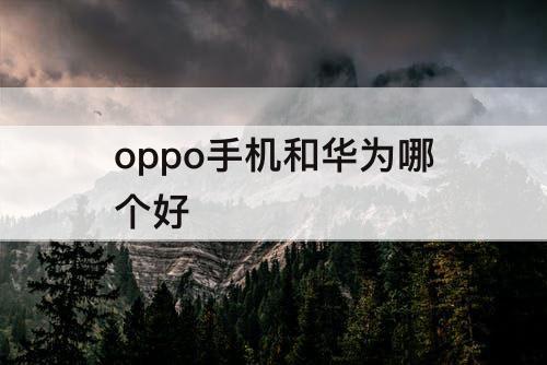 oppo手机和华为哪个好