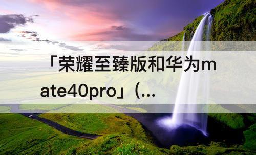 「荣耀至臻版和华为mate40pro」(荣耀至臻版和华为mate40pro屏幕对比)