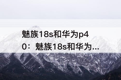 魅族18s和华为p40：魅族18s和华为p40pro