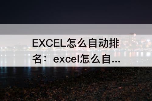 EXCEL怎么自动排名：excel怎么自动排名从低到高