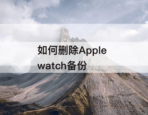 如何删除Apple watch备份