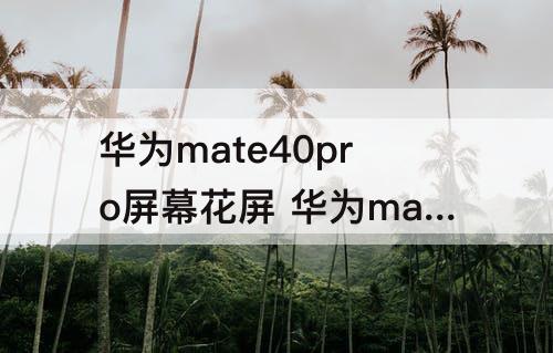 华为mate40pro屏幕花屏 华为mate40pro屏幕花屏后换屏