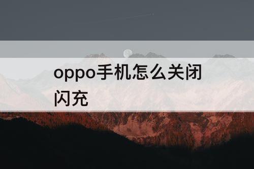 oppo手机怎么关闭闪充