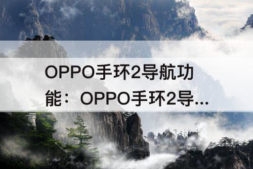 OPPO手环2导航功能：OPPO手环2导航功能怎么开启的